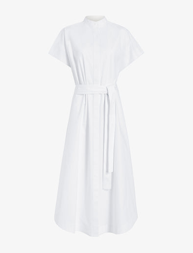 Proenza Schouler flat image of Walker Dress in Eco Poplin in white