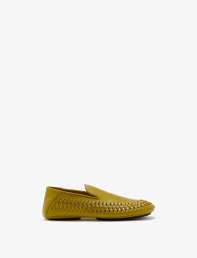 Proenza Schouler Front image of the Whipstitch Loafer in Olive oil