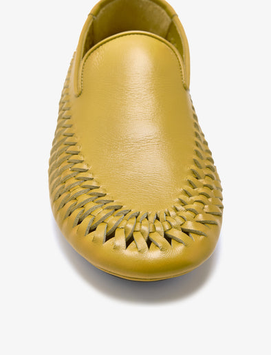 Proenza Schouler Aerial image of the Whipstitch Loafer in Olive Oil