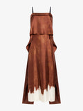 Proenza Schouler flat image of Wilma Dress in Double Printed Silk Twill in sienna multi