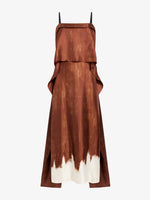 Proenza Schouler flat image of Wilma Dress in Double Printed Silk Twill in sienna multi