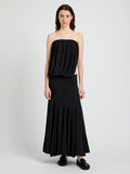 Proenza Schouler Front full length image of model wearing the Yael Dress in Matte Jersey in Black 