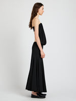 Proenza Schouler Side full length image of model wearing Yael Dress in Matte Jersey in Black 