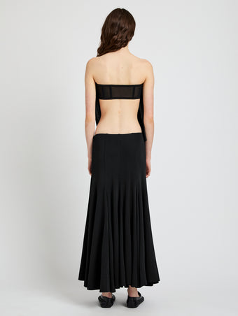 Proenza Schouler Back full length image of model wearing the Yael Dress in Matte Jersey in Black 