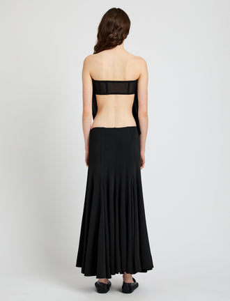 Proenza Schouler Back full length image of model wearing the Yael Dress in Matte Jersey in Black 