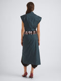 Proenza Schouler Back On Model Image of ZETA TOP IN CLASSIC COTTON POPLIN in Petrol