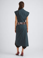 Proenza Schouler Back On Model Image of ZETA TOP IN CLASSIC COTTON POPLIN in Petrol