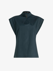 Proenza Schouler Still Life Image of ZETA TOP IN CLASSIC COTTON POPLIN in Petrol