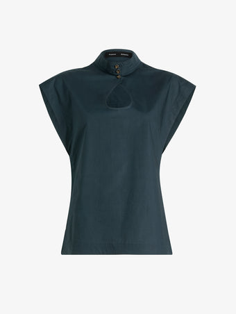 Proenza Schouler Still Life Image of ZETA TOP IN CLASSIC COTTON POPLIN in Petrol