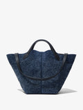 Back image of Large Brushed Suede PS1 Tote in DEEP NAVY