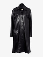Flat image of Billie Coat In Leather in black