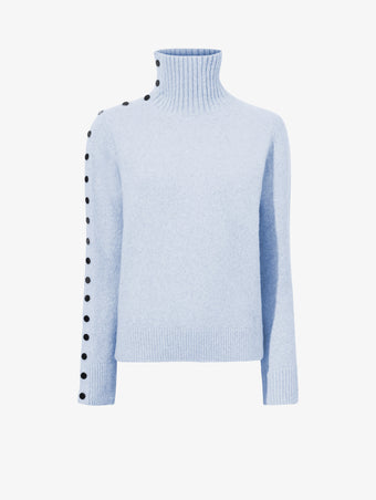 Flat image of Camilla Sweater In Lofty Eco Cashmere in pale blue
