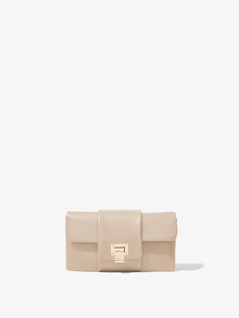 Front image of Flip Shoulder Chain Clutch in TAUPE