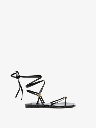 Proenza Schouler Front image of Coil Flat Sandals in Black