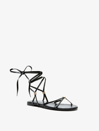 Proenza Schouler 3/4 Front image of Coil Flat Sandals in Black