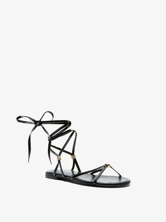 Proenza Schouler 3/4 Front image of Coil Flat Sandals in Black