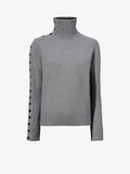 Flat image of Camilla Sweater In Lofty Eco Cashmere in dark grey melange