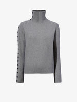 Flat image of Camilla Sweater In Lofty Eco Cashmere in dark grey melange