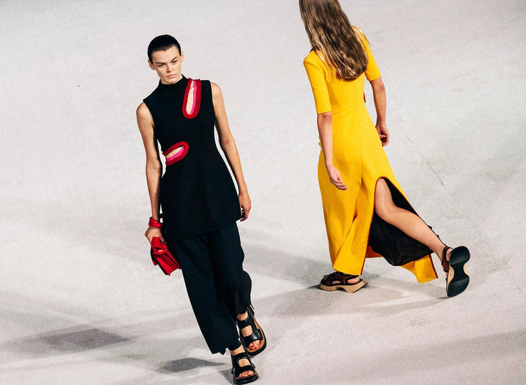 Models walking in Proenza Schouler Spring 2022 Runway