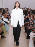 Runway image of model in Sandis Jacket In Cotton Viscose in white