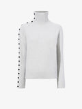 Flat image of Camilla Sweater In Lofty Eco Cashmere in light grey melange