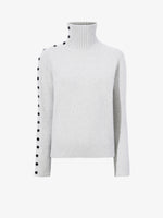 Flat image of Camilla Sweater In Lofty Eco Cashmere in light grey melange