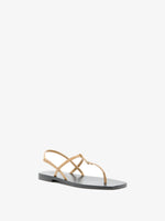 Proenza Schouler 3/4 Front image of Monogram T Strap Sandals in Khaki