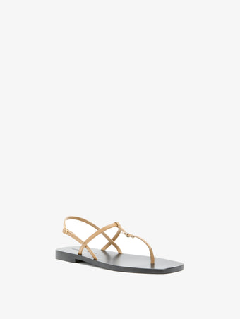 Proenza Schouler 3/4 Front image of Monogram T Strap Sandals in Khaki