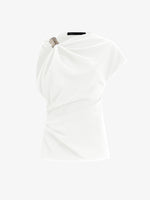Proenza Schouler Still life image of Malika Top In Matte Double Crepe in White