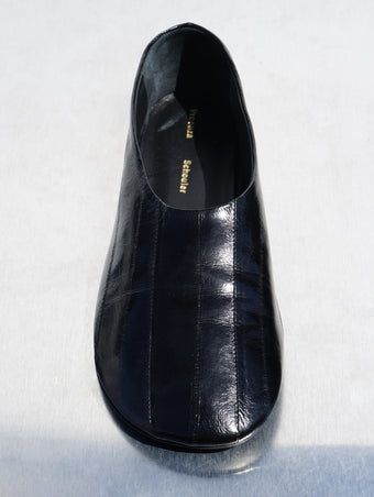 Proenza Schouler aerial editorial image of Glove Slippers in BLACK