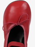 Aerial image of Glove Mary Jane ballet pumps in RED