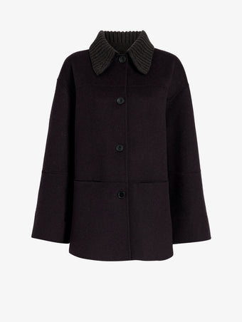 Proenza Schouler Still Life image of Lisa Coat in Double Face Wool in Hickory