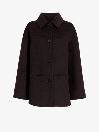 Proenza Schouler Still Life image of Lisa Coat in Double Face Wool in Hickory