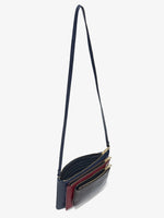 Interior image of Triple Zip Pouch in DEEP NAVY/GARNET/MOCHA