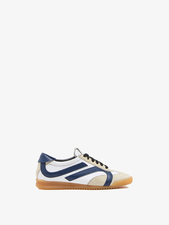 Proenza Schouler side image of Track Sneakers in navy,biege,white