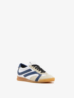 Proenza Schouler 3/4 side image of Track Sneakers in navy,biege,white