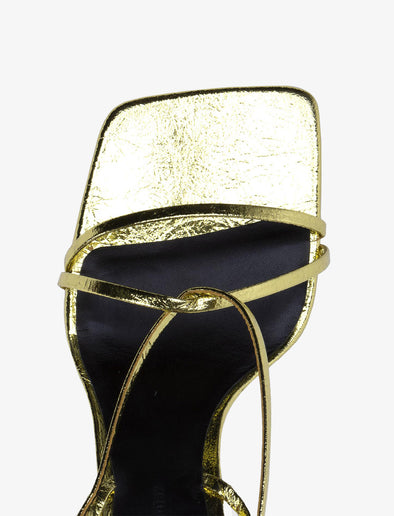 Aerial view of Square Strappy Sandals in gold