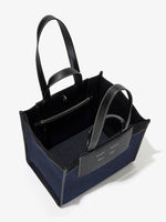 Interior view of XL Morris Tote in Denim in indigo