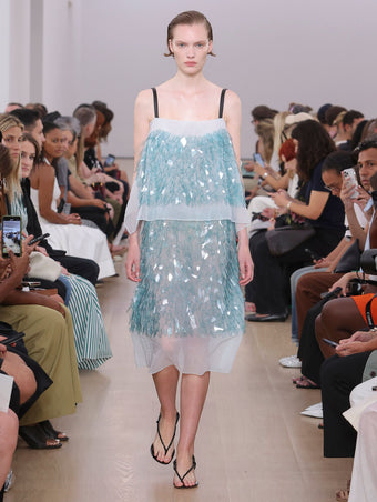 Runway image of the Dia Dress In Glass Sequin Embroidery